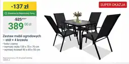 ERLI Zestaw mebli ogrodowych - stół + 4 krzesła oferta