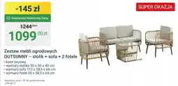 ERLI Zestaw mebli ogrodowych OUTSUNNY - stolik + sofa + 2 fotele oferta