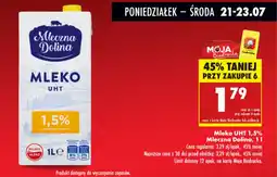 Biedronka Mleko UHT 1,5% Mleczna Dolina oferta