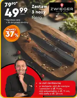 Biedronka ZWIEGER Zestaw 3 noży Nero oferta