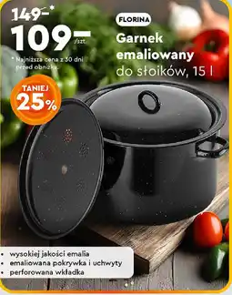 Biedronka FLORINA Garnek emaliowany do słoików oferta
