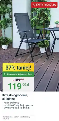 ERLI Krzesło ogrodowe, składane oferta