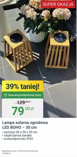 ERLI Lampa solarna ogrodowa LED BOHO - 30 cm oferta