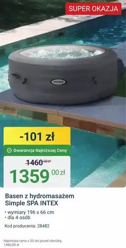 ERLI Basen z hydromasażem Simple SPA INTEX oferta