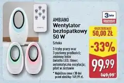 ALDI Wentylator bezłopatkowy 50w Ambiano oferta