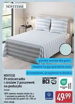 ALDI Prześcieradło i poduszki Novitesse oferta
