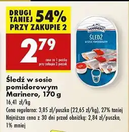 Biedronka Śledź w sosie pomidorowym Marinero, 170 g oferta