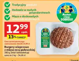 Auchan Burger wieprzowy Auchan Pewni Dobrego oferta