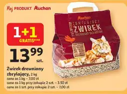 Auchan Żwirek dla kota drewniany Auchan Różnorodne (Logo Czerwone) oferta