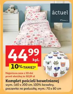 Auchan Komplet pościeli z bawełny 160 x 200 cm + 2x 70 80 Actuel oferta