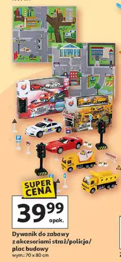 Auchan Dywanik do zabawy z akcesoriami 70 x 80 cm straż One Two Fun oferta