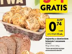 Intermarche Kajzerka z siemieniem lnianym i sezamem Nowel oferta