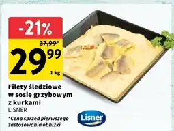 Intermarche Filety śledziowe w sosie grzybowym z kurkami Lisner oferta