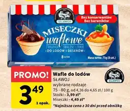 Intermarche Wafle do lodów Slawol wybrane rodzaje oferta