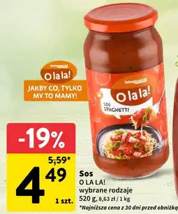 Intermarche Sos O LA LA! wybrane rodzaje oferta