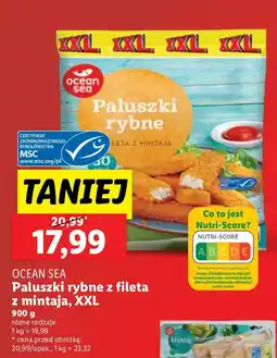 Lidl Paluszki rybne z fileta z mintaja Ocean Sea XXL różne rodzaje oferta