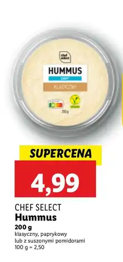 Lidl Hummus klasyczny/paprykowy/z suszonymi pomidorami CHEF SELECT oferta