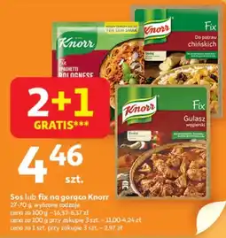 Auchan Sos lub fix na gorąco Knorr oferta