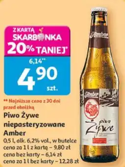 Auchan Piwo Żywe niepasteryzowane Amber oferta