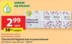 Auchan Chusteczki higieniczne trzywarstwowe oferta
