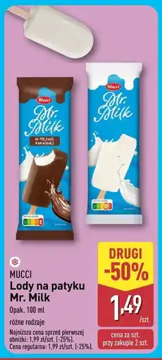 ALDI Lody na patyku Mr. Milk MUCCI oferta