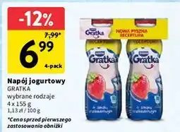 Intermarche Napój mleczny truskawkowy Danone Gratka oferta