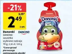 Intermarche Jogurt w saszetce truskawka Danone Danonki oferta