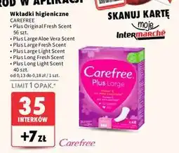 Intermarche Wkładki higieniczne long Carefree Plus oferta