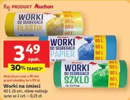 Auchan Worki na śmieci 60 l oferta