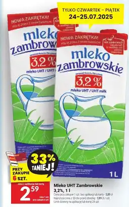 Twój Market Mleko UHT Zambrowskie 3,2% oferta