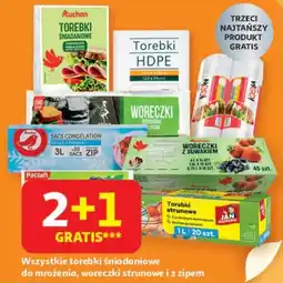 Auchan Wszystkie torebki śniadaniowe do mrożenia, woreczki strunowe i z zipem oferta