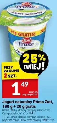 Twój Market Jogurt naturalny Primo Zott oferta