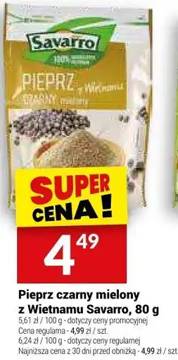 Twój Market Przyprawa pieprz czarny mielony z Wietnamu Savarro oferta