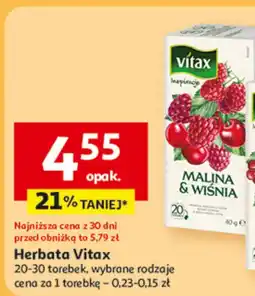 Auchan Herbata Vitax malina & wiśnia oferta