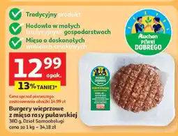 Auchan Burgery wieprzowe z mięsa rasy puławskiej Auchan oferta