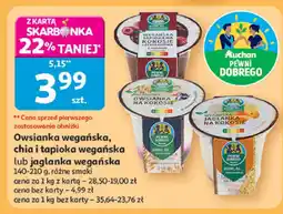 Auchan Owsianka wegańska, chia i tapioka wegańska lub jaglanka wegańska Auchan oferta