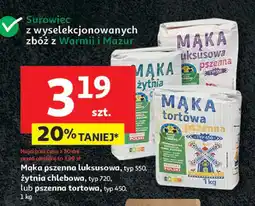 Auchan Mąka pszenna luksusowa typ 550, żytnia chlebowa typ 720, lub pszenna tortowa typ 450 Auchan oferta