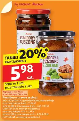 Auchan Pomidory suszone w oleju Auchan oferta