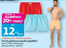 Auchan Szorty plażowe męskie gładkie oferta