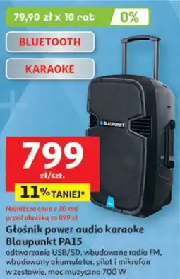 Auchan Głośnik power audio karaoke Blaupunkt PA15 oferta