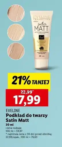 Lidl Matyjąco-kryjący podkład 102 vanilla Eveline Satin Matt oferta