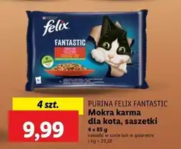 Lidl Karma dla kota wołowina i kurczak Purina Felix Fantastic oferta