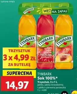 Lidl Sok jabłko + sok jabłko-czerwona porzeczka jabłko-brzoskwinia Tymbark oferta