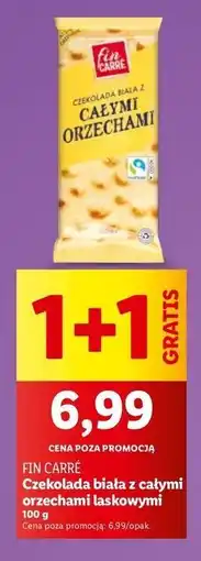 Lidl Czekolada biała z całymi orzechami laskowymi Fin Carre oferta