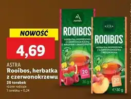Lidl Herbata z czerwonokrzewu brzoskwinią Astra Rooibos oferta
