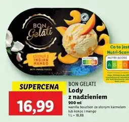 Lidl Lody bourbon vanilla with salted caramel Bon Gelati oferta