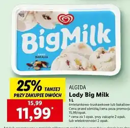 Lidl Lody truskawka Algida Big Milk oferta