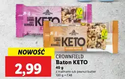 Lidl Baton KETO peanut butter Crownfield oferta