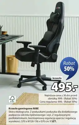 JYSK Krzesło gamingowe oferta