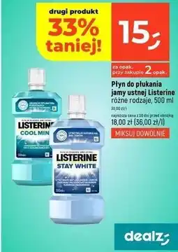 Dealz Płyn do płukania ust Listerine Stay White oferta